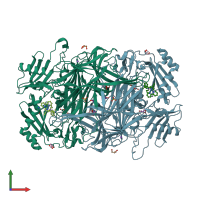 PDB entry 2cfg coloured by chain, front view.