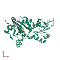 PDB entry 2cfr coloured by chain, front view.