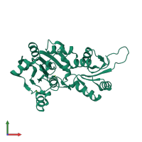 PDB entry 2cfs coloured by chain, front view.