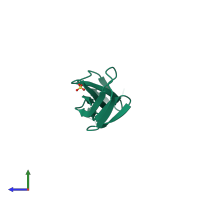 PDB entry 2cg6 coloured by chain, side view.