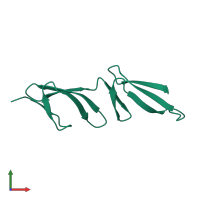 PDB entry 2cg7 coloured by chain, front view.