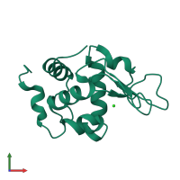 PDB entry 2cgi coloured by chain, front view.