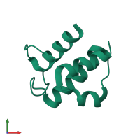 PDB entry 2cgq coloured by chain, front view.