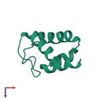 PDB entry 2cgq coloured by chain, top view.