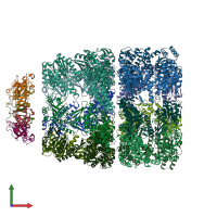 PDB entry 2cgt coloured by chain, front view.