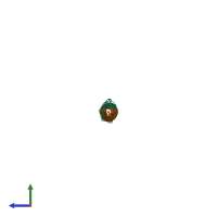 PDB entry 2ch7 coloured by chain, side view.