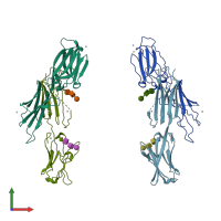 PDB entry 2ch8 coloured by chain, front view.