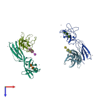 PDB entry 2ch8 coloured by chain, top view.