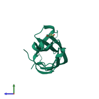 PDB entry 2chd coloured by chain, side view.