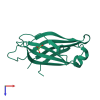 PDB entry 2chd coloured by chain, top view.