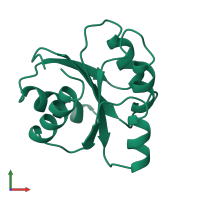 PDB entry 2chf coloured by chain, front view.