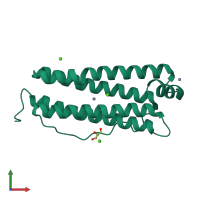 PDB entry 2chi coloured by chain, front view.