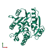 PDB entry 2ci3 coloured by chain, front view.