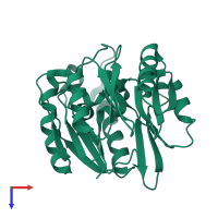 PDB entry 2ci3 coloured by chain, top view.
