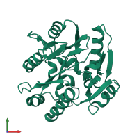 PDB entry 2ci4 coloured by chain, front view.