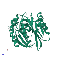 PDB entry 2ci4 coloured by chain, top view.