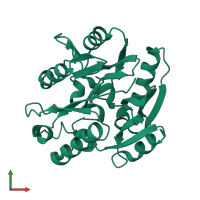 PDB entry 2ci6 coloured by chain, front view.