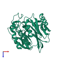 PDB entry 2ci6 coloured by chain, top view.