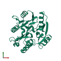 PDB entry 2ci7 coloured by chain, front view.