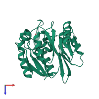 PDB entry 2ci7 coloured by chain, top view.
