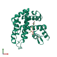PDB entry 2cic coloured by chain, front view.