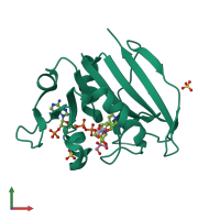 PDB entry 2cig coloured by chain, front view.