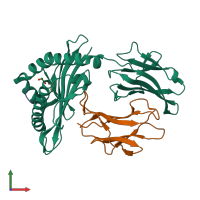 PDB entry 2cii coloured by chain, front view.