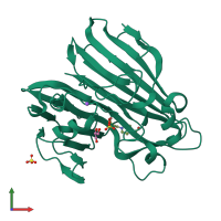 PDB entry 2ciq coloured by chain, front view.