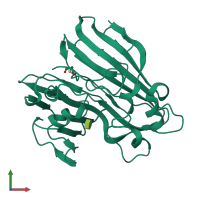 PDB entry 2cir coloured by chain, front view.