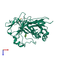 PDB entry 2cir coloured by chain, top view.