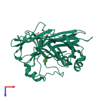 PDB entry 2cis coloured by chain, top view.