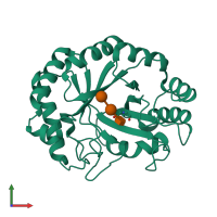 PDB entry 2cit coloured by chain, front view.