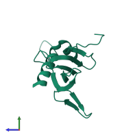 PDB entry 2ciu coloured by chain, side view.
