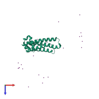 PDB entry 2cj6 coloured by chain, top view.