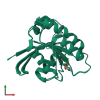 PDB entry 2cld coloured by chain, ensemble of 2 models, front view.