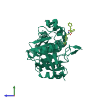 PDB entry 2cma coloured by chain, side view.