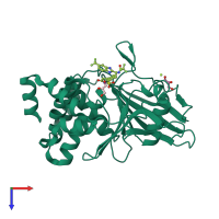 PDB entry 2cng coloured by chain, top view.