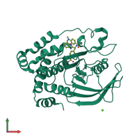 PDB entry 2cnh coloured by chain, front view.