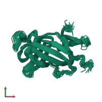 PDB entry 2cnj coloured by chain, ensemble of 20 models, front view.