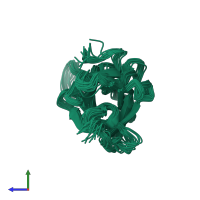 PDB entry 2cnj coloured by chain, ensemble of 20 models, side view.