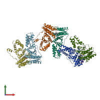 PDB entry 2cnw coloured by chain, front view.