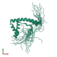 PDB entry 2co9 coloured by chain, ensemble of 20 models, front view.