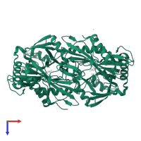 Branched-chain-amino-acid aminotransferase, cytosolic in PDB entry 2cog, assembly 1, top view.