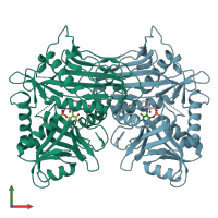 PDB entry 2coi coloured by chain, front view.