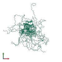 PDB entry 2cp5 coloured by chain, ensemble of 20 models, front view.