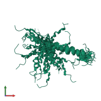 PDB entry 2cpb coloured by chain, ensemble of 25 models, front view.