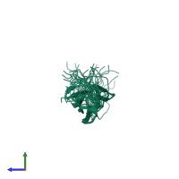 PDB entry 2cpc coloured by chain, ensemble of 20 models, side view.