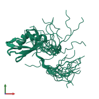 PDB entry 2cpd coloured by chain, ensemble of 20 models, front view.