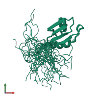 PDB entry 2cpj coloured by chain, ensemble of 20 models, front view.