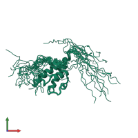 PDB entry 2cpr coloured by chain, ensemble of 20 models, front view.